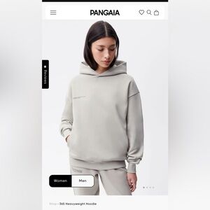Pangaia Hoodie+ T-Shirt+ Pants set, color stone, size XS-S (oversized)